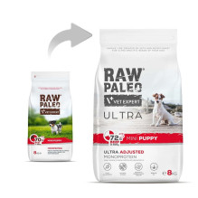 RAW PALEO Ultra Mini Puppy Beef - sausas maistas mažų veislių šuniukams - 8 kg