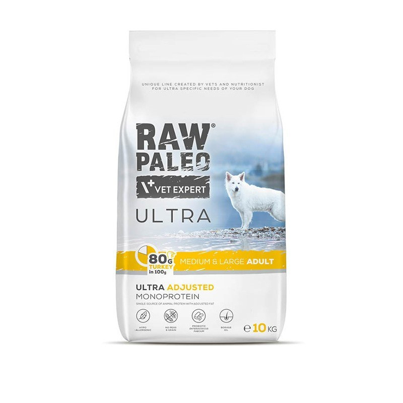 RAW PALEO Ultra Medium&amp;Large Adult Turkey - dry dog food - 10 kg