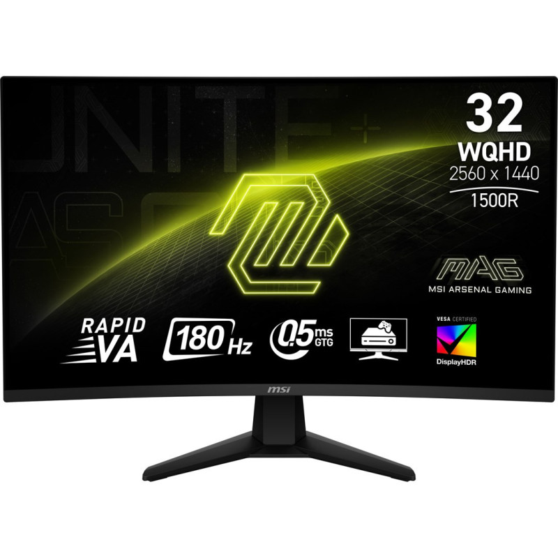 MSI MAG 32CQ6F computer monitor 80 cm (31.5&quot;) 2560 x 1440 pixels Wide Quad HD Black