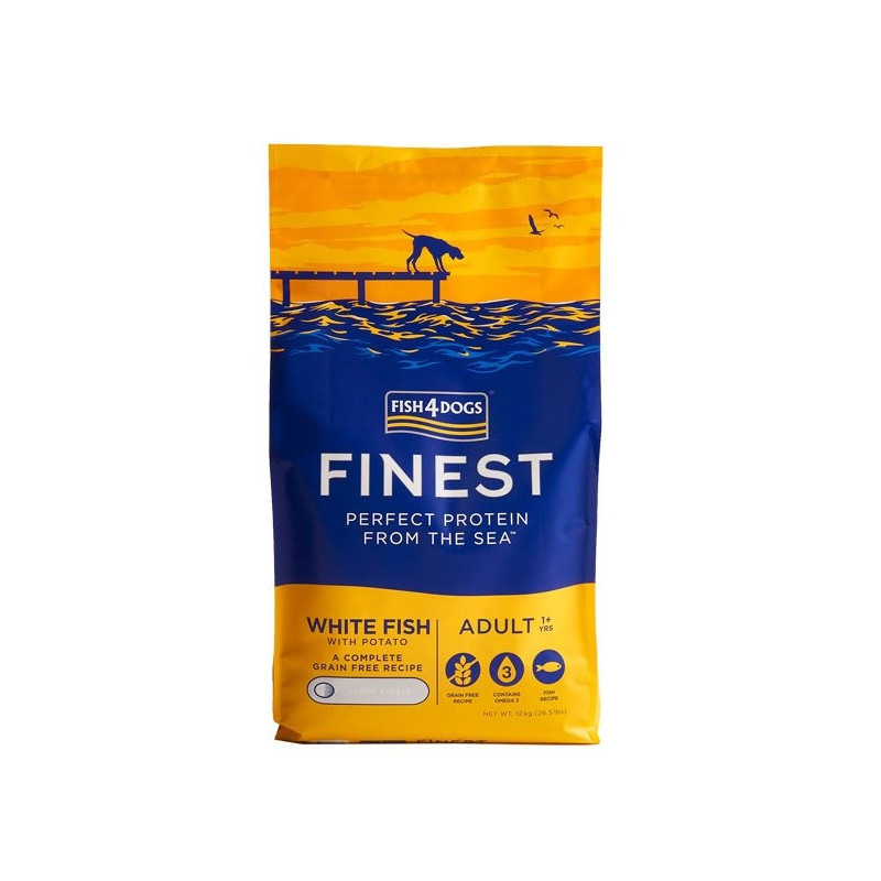 FISH4DOGS Finest Ocean White fish M / L - dry dog food - 12kg