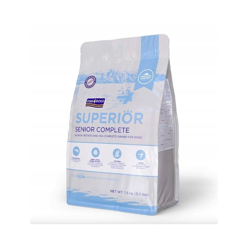 FISH4DOGS Superior Senior Complete Medium Salmon - dry dog food - 1,5kg