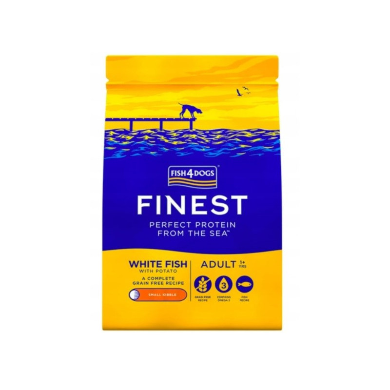 FISH4DOGS Finest Ocean White fish Small Adult - dry dog food - 1,5kg