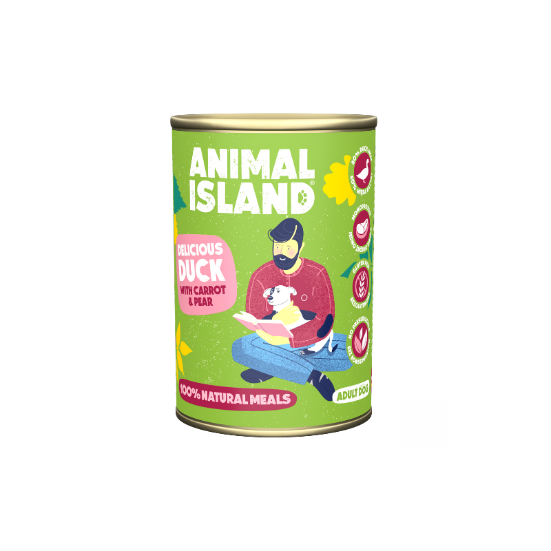 ANIMAL ISLAND Duck with millet and carrots - wet dog food - 400 g