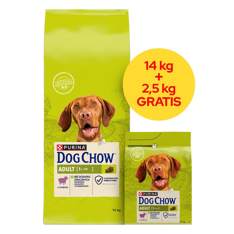 PURINA Dog Chow Adult Lamb - dry dog food - 14 + 2,5kg