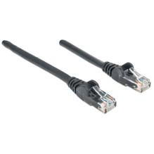 „Intellinet“ tinklo pataisymo kabelis, Cat6, 3 m, juodas, CCA, U / UTP, PVC, RJ45, paauksuoti kontaktai, be kliūčių, įkr