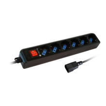 Techly Power Strip 6 lizdai juodi su VDE kištuku IUPS-PCP-6V