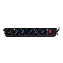 Techly Power Strip 6 Sockets Black with VDE Plug IUPS-PCP-6V