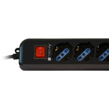 Techly Power Strip 6 lizdai juodi su VDE kištuku IUPS-PCP-6V