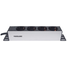 Intellinet 10&quot; 1U Rackmount 4-Way Power Strip - German Type&quot;, With Power Indicator, No Surge Protection, 1.8m 