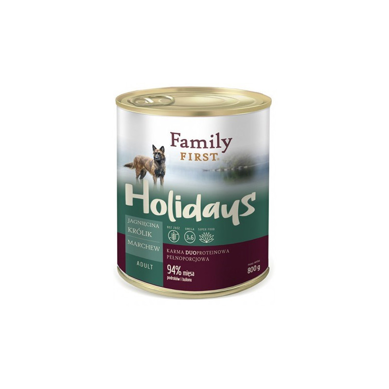 FAMILY FIRST Holidays Adult Lamb, Rabbit, Carrot - Wet dog food - 800g