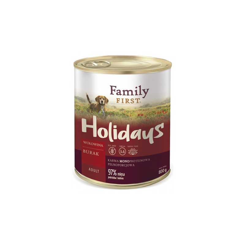 FAMILY FIRST Holidays Adult Beef with beets - Wet dog food - 800 g