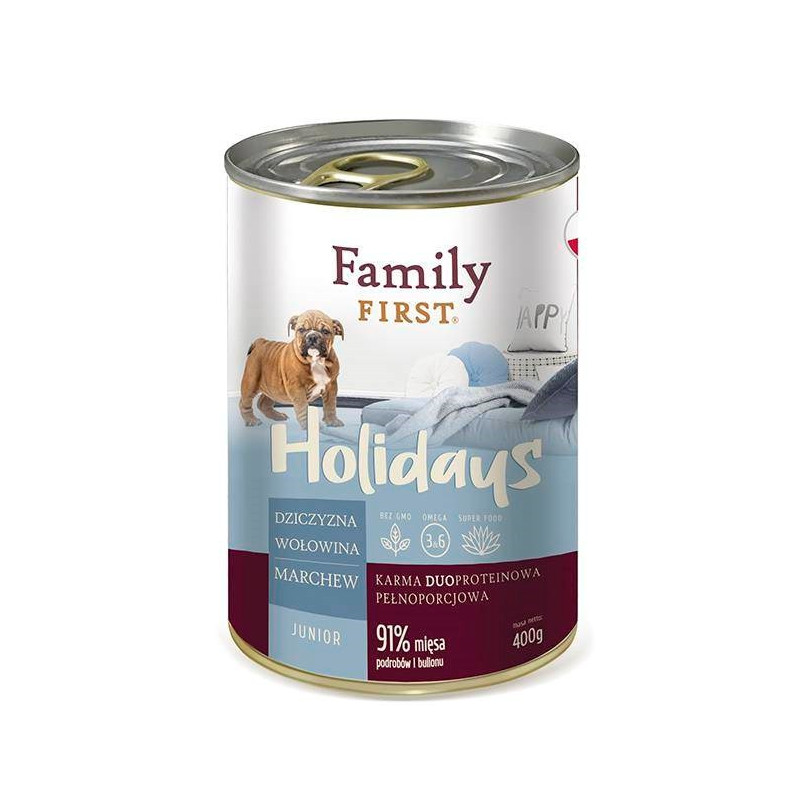 FAMILY FIRST Holidays Junior Venison, beef, and carrots - Wet dog food - 400 g