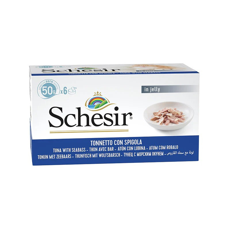 SCHESIR Tuna with sea bass in jelly - wet cat food - 6x50g