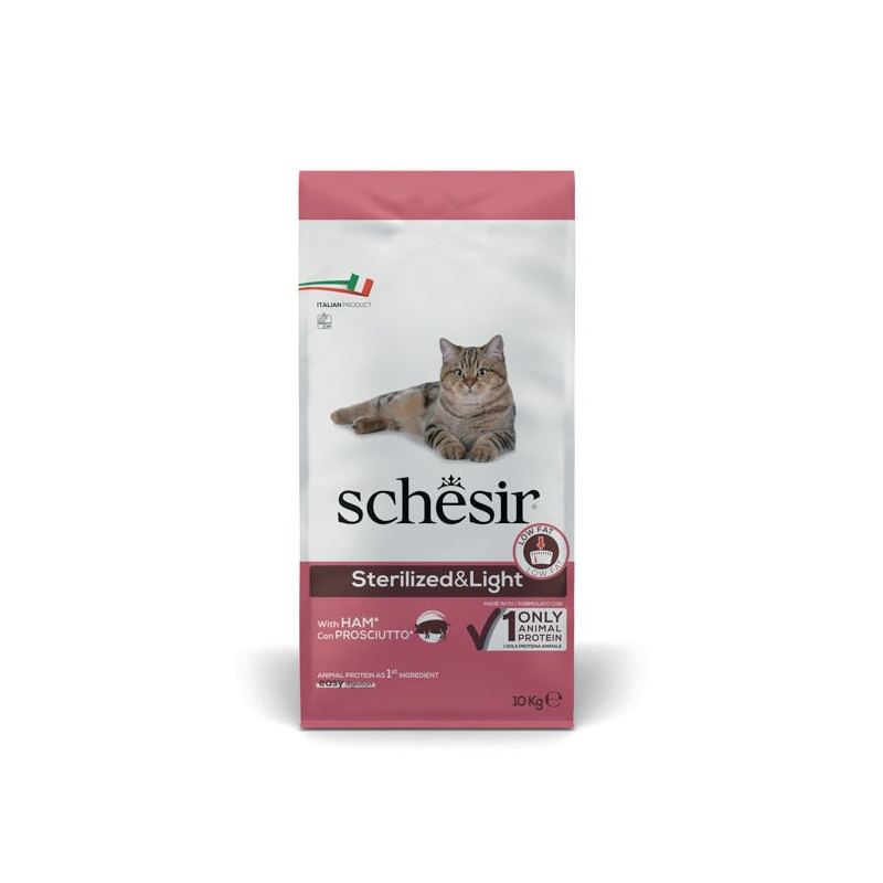 SCHESIR Adult Sterilized &amp; Light with ham - dry cat food - 10kg