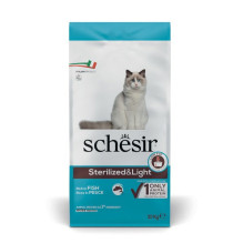 SCHESIR Adult Sterilized &amp; Light Rich in fish - dry cat food - 10kg