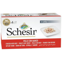 SCHESIR Chicken with beef in jelly - wet dog food - 4 x 85g