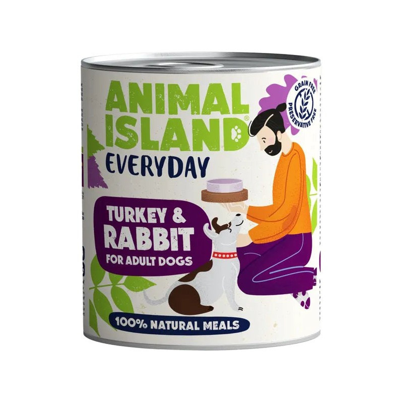 ANIMAL ISLAND Everyday Turkey and rabbit - wet dog food - 800g