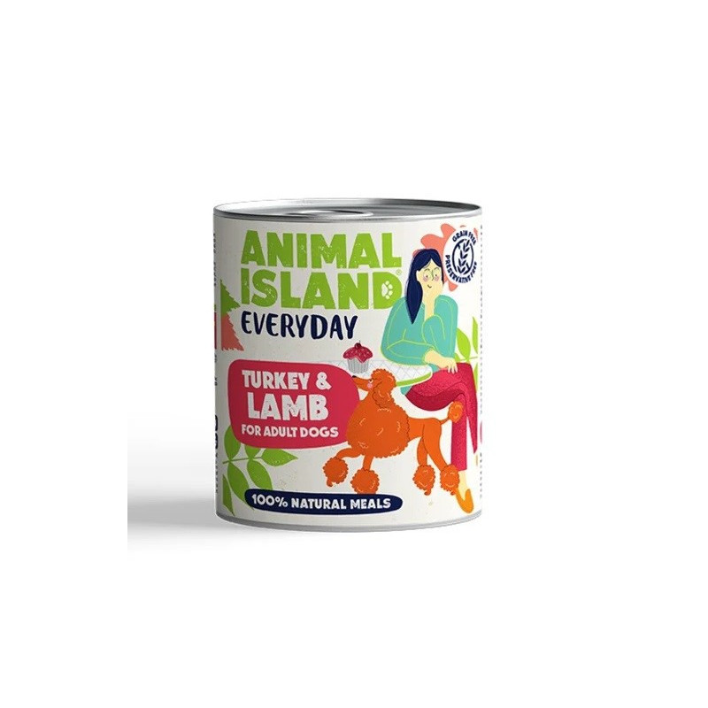 ANIMAL ISLAND Everyday Turkey and lamb - wet dog food - 800g