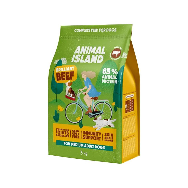 ANIMAL ISLAND Brilliant beef - dry dog food - 3kg