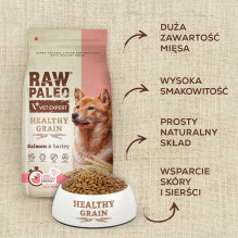 VET EXPERT Raw Paleo Healthy Grain Adult Lašiša ir miežiai - sausas šunų maistas - 2 kg