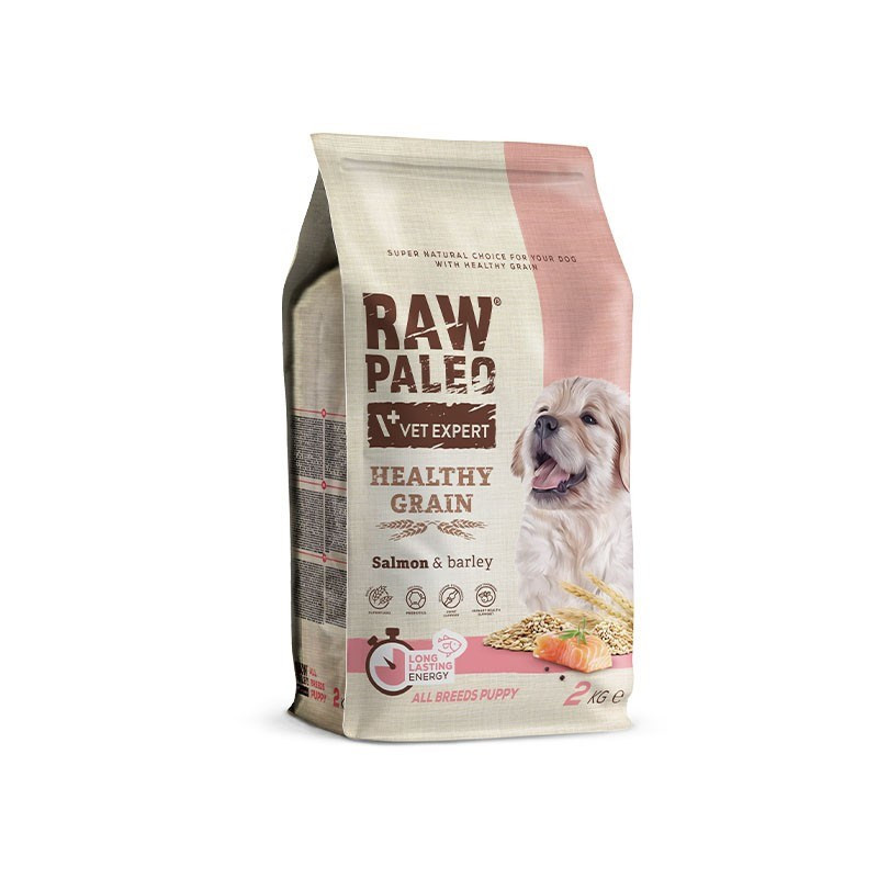 VET EXPERT Raw Paleo Healthy Grain Puppy Salmon and barley - dry dog food - 2 kg