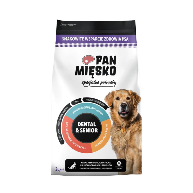 PAN MIĘSKO Special needs Dental &amp; Senior - dry dog food - 3kg