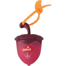 ZOLUX BIVOUAK Luminous Pendant for Collar Walnut LED USB red - dog address tag - 6x4x3 cm