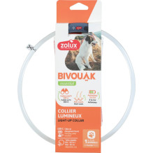 ZOLUX BIVOUAK LED Silicone transparent red - dog collar - 30-60 cm