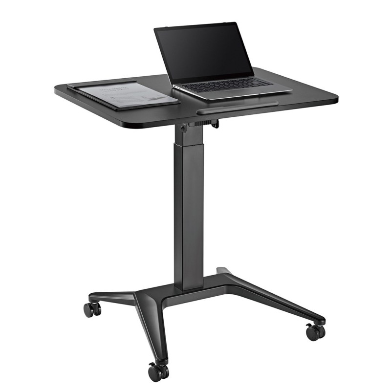 Maclean MC-453 B Mobile Laptop Desk with Pneumatic Height Adjustment, Laptop Table with Wheels, 80 x 52 cm, Max. 8 kg, H