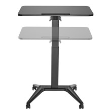 Maclean MC-453 B Mobile Laptop Desk with Pneumatic Height Adjustment, Laptop Table with Wheels, 80 x 52 cm, Max. 8 kg, H