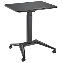 Maclean MC-453 B Mobile Laptop Desk with Pneumatic Height Adjustment, Laptop Table with Wheels, 80 x 52 cm, Max. 8 kg, H