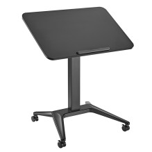 Maclean MC-453 B Mobile Laptop Desk with Pneumatic Height Adjustment, Laptop Table with Wheels, 80 x 52 cm, Max. 8 kg, H