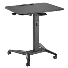 Maclean MC-453 B Mobile Laptop Desk with Pneumatic Height Adjustment, Laptop Table with Wheels, 80 x 52 cm, Max. 8 kg, H