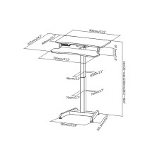 Maclean MC-835 Portable Desk Electric Height Adjustable 72 -122cm max. 37 kg Control Panel Sit Stand Work Station