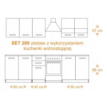 Topeshop KUCHNIA SET 200 BIEL kitchen / dining room furniture set