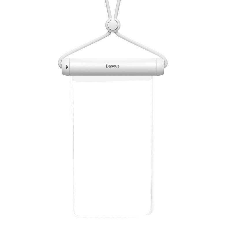 Vandeniui atsparus išmaniojo telefono krepšys su slankiojančiu dangteliu Baseus cilindriniu dangteliu (baltas)