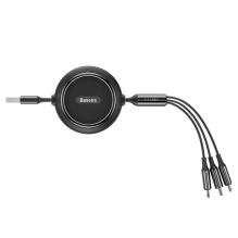 Baseus Golden Loop 3in1 retractable cable USB - micro USB / Lightning / USB-C 3.5A 35cm - 120cm black (CAMLT-JH01)