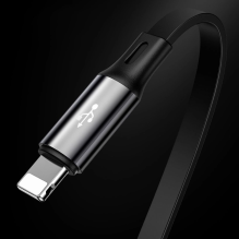 Baseus Golden Loop 3in1 ištraukiamas kabelis USB - mikro USB / Lightning / USB-C 3.5A 35cm - 120cm juodas (CAMLT-JH01)