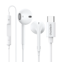 Choetech USB-C In-Ear Headphones 1.2m - White