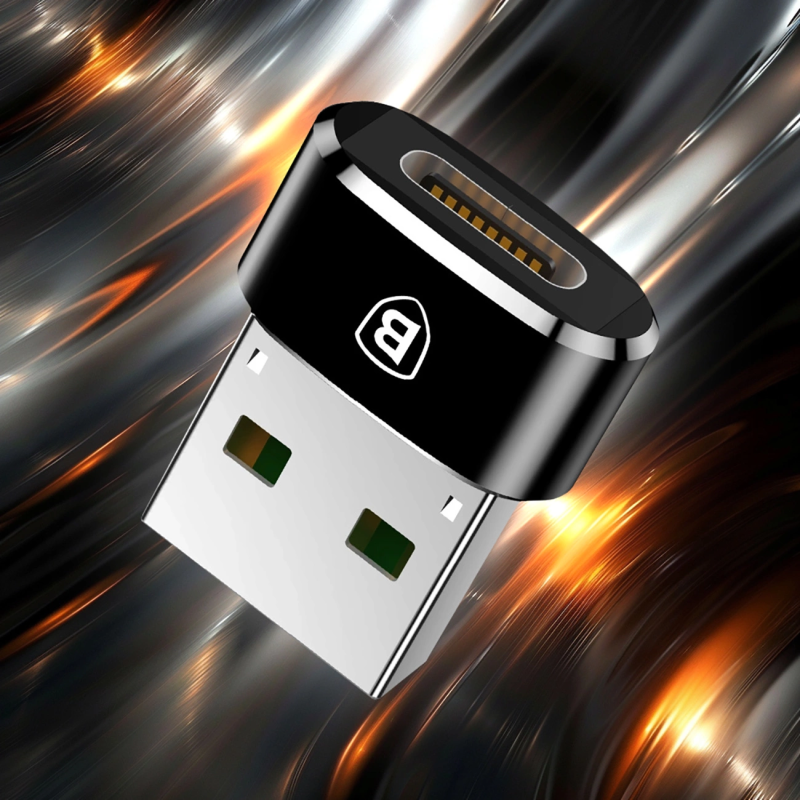 Baseus Mini USB-C į USB-A adapteris – juodas