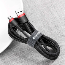 Baseus Cafule Cable CAMKLF-B91 USB-A / micro USB 2.4A 1 m - black and red