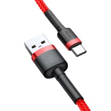 Baseus Cafule USB-A / USB-C QC 3.0 3A 0.5 m cable - red