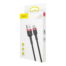 Baseus Cafule USB-A / USB-C QC 3.0 3A cable 0.5 m - black and red