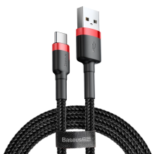 Baseus Cafule Cable Durable Nylon Cable USB / USB-C QC3.0 2A 2M Black-Red (CATKLF-C91)