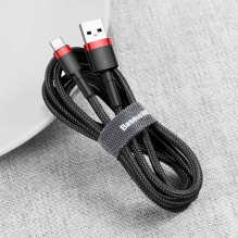 Baseus Cafule Cable Durable Nylon Cable USB / USB-C QC3.0 2A 2M Black-Red (CATKLF-C91)