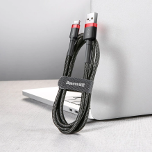 Baseus Cafule Cable Durable Nylon Cable USB / USB-C QC3.0 2A 2M Black-Red (CATKLF-C91)