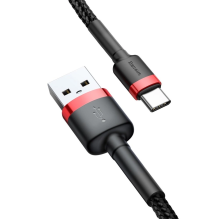 Baseus Cafule Cable Durable Nylon Cable USB / USB-C QC3.0 2A 2M Black-Red (CATKLF-C91)