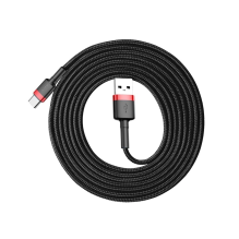 Baseus Cafule Cable Durable Nylon Cable USB / USB-C QC3.0 2A 2M Black-Red (CATKLF-C91)