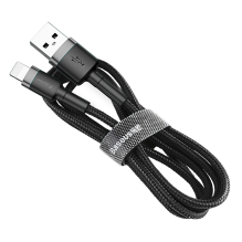 Baseus Cafule USB-A / Lightning 2.4A QC 3.0 kabelis 0.5 m – juodai pilkas