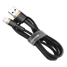 Baseus Cafule USB-A / Lightning 2.4A QC 3.0 kabelis 1 m - juoda ir auksinė